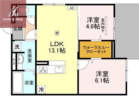 ナティサウス(2LDK/1階)の間取り写真