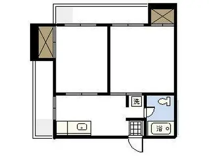 加治屋ビル(2DK/5階)の間取り写真
