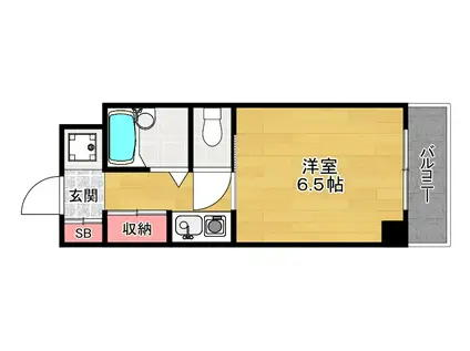 ラフィーネ枚方(1K/3階)の間取り写真