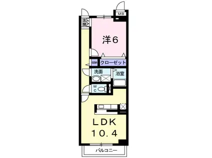 グラン エリアール(1LDK/1階)の間取り写真