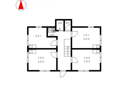 フレンズハウス(ワンルーム/1階)の間取り写真