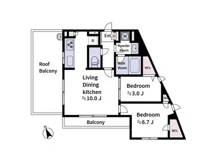 LAVIERE上中里(2LDK/5階)の間取り写真