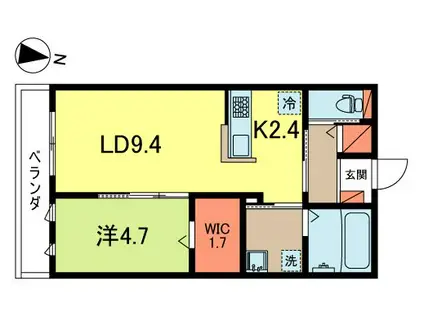 グラン・エスポワール(1LDK/2階)の間取り写真