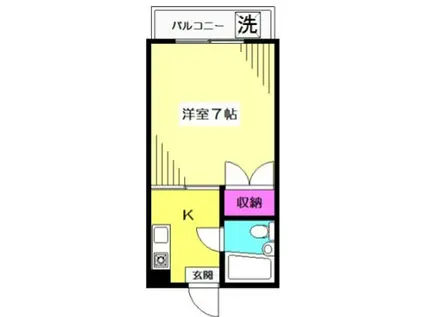 フラット野方(1K/4階)の間取り写真