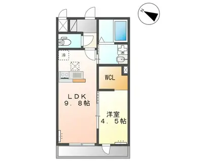 ARIETE(1LDK/2階)の間取り写真