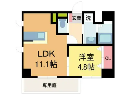 メインステージ甲子園口(1LDK/1階)の間取り写真