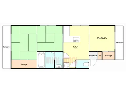 堀本マンション(3DK/2階)の間取り写真