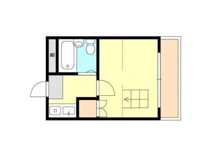 ウインヒルズ(1K/1階)の間取り写真