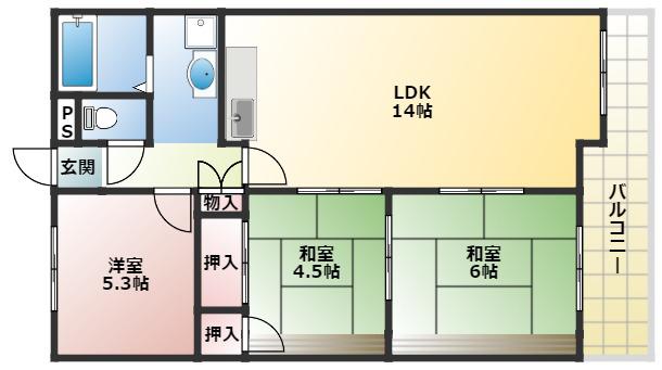 サングレイス西明石(3LDK/5階)の間取り写真