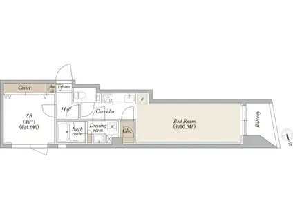 OZIO西荻窪(ワンルーム/4階)の間取り写真