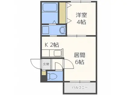 フォートレス福住(1LDK/2階)の間取り写真