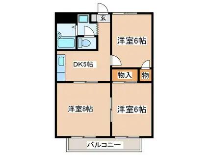 アルカディア湘南(3DK/3階)の間取り写真