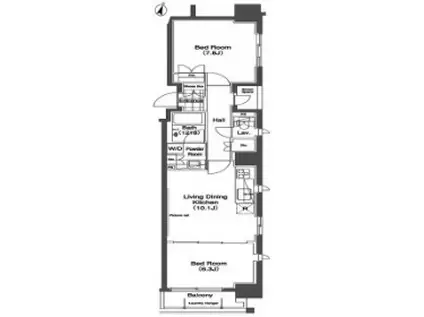 コンフォリア日本橋人形町(2LDK/2階)の間取り写真