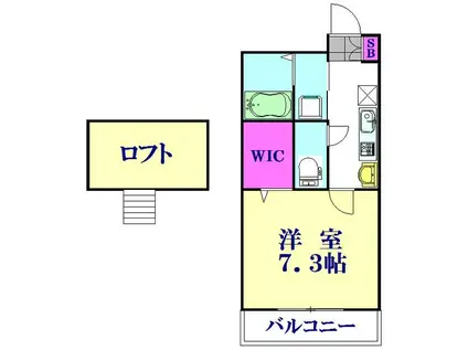 リベルタII(1K/3階)の間取り写真