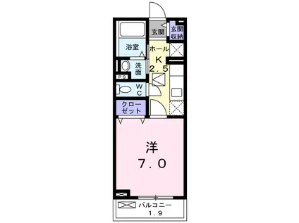 エムトラスト(1K/1階)の間取り写真