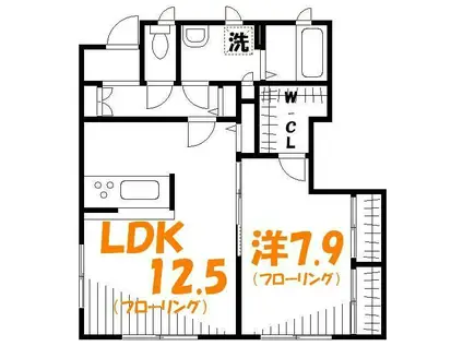 ベラコット国分寺(1LDK/1階)の間取り写真