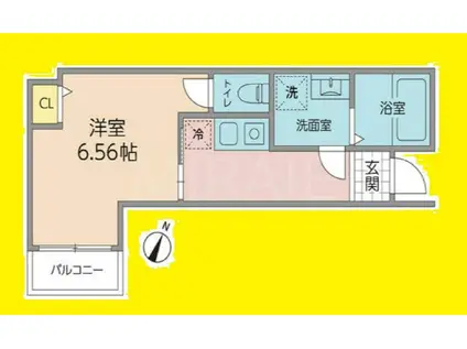 GRANFERTE上草柳(1K/1階)の間取り写真