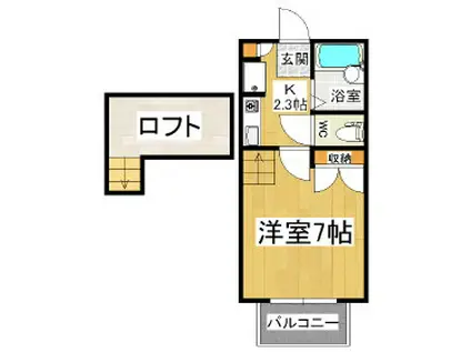 サンハイツ古西(1K/2階)の間取り写真