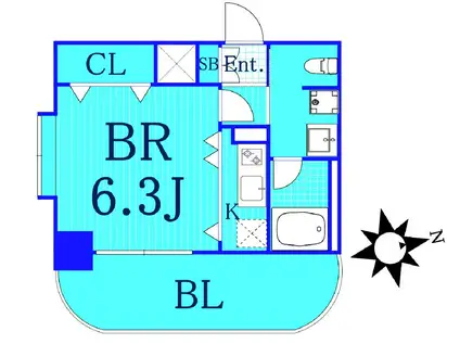 グリフィン横浜天王町弐番館(ワンルーム/8階)の間取り写真
