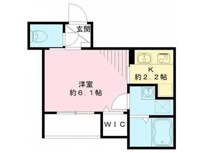 ポウドカープ.M(1K/2階)の間取り写真