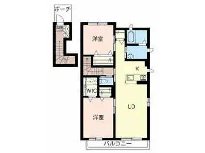 シャーメゾンサンパーク(2LDK/2階)の間取り写真