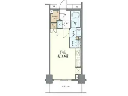 グローリオ東新宿(ワンルーム/7階)の間取り写真