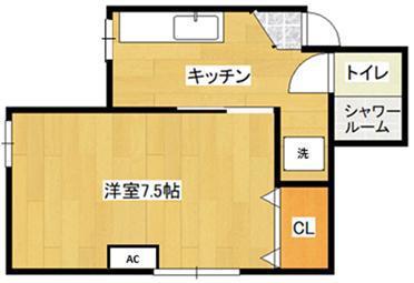 ケンハウスI(1K/2階)の間取り写真