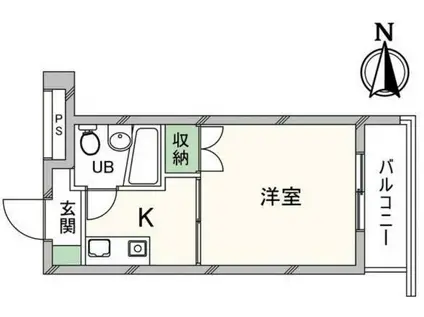 ハイタウン池上第5(1K/1階)の間取り写真