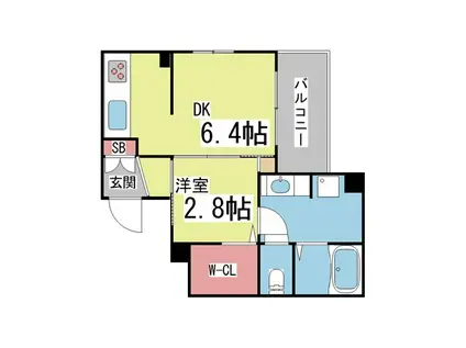 COMFORT御影本町(1DK/3階)の間取り写真