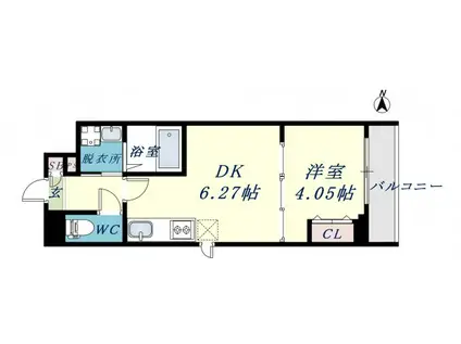 ラックフィールド(1DK/5階)の間取り写真