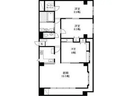 フォレストハイムN18(3LDK/9階)の間取り写真