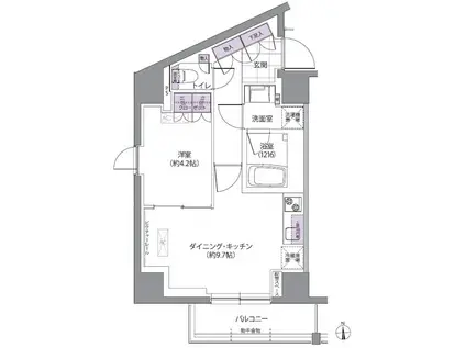 IVY ウエスト アイビーウエスト(1DK/5階)の間取り写真