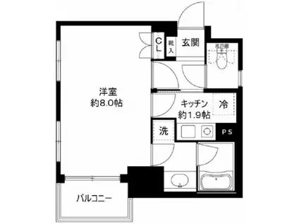 アトラスミオ浅草雷門(1K/7階)の間取り写真