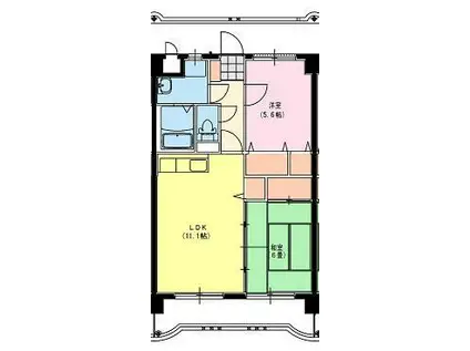淀コーポIII(2LDK/1階)の間取り写真