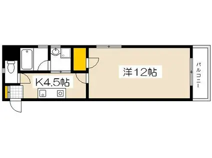 Lグランデ観音(1K/6階)の間取り写真