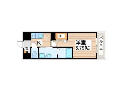 コンフォートレジデンス仙台東口(1K/4階)の間取り写真