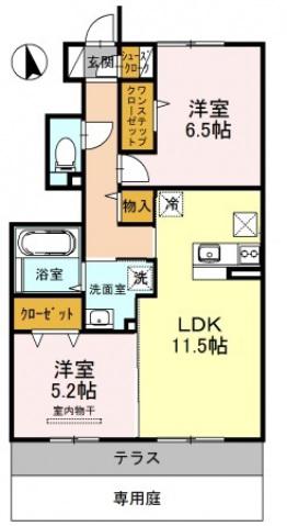 パークハイム(2LDK/1階)の間取り写真