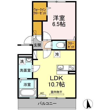 ジーニアス木太(1LDK/3階)の間取り写真
