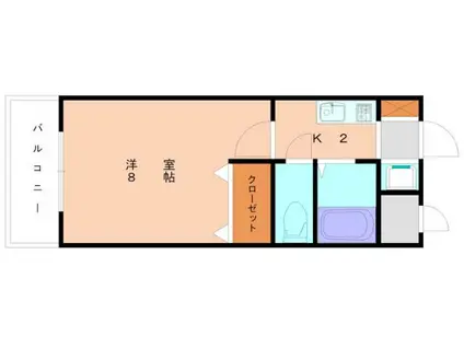 アプロード新宮(1K/4階)の間取り写真