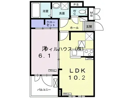 アルモニーメゾン(1LDK/2階)の間取り写真