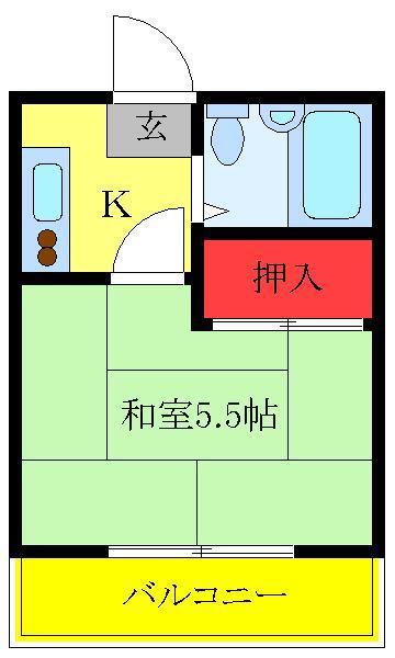 コーポ中島(1K/3階)の間取り写真