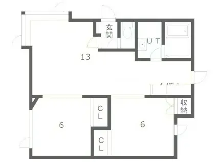 グランフルーヴ曙(2LDK/1階)の間取り写真