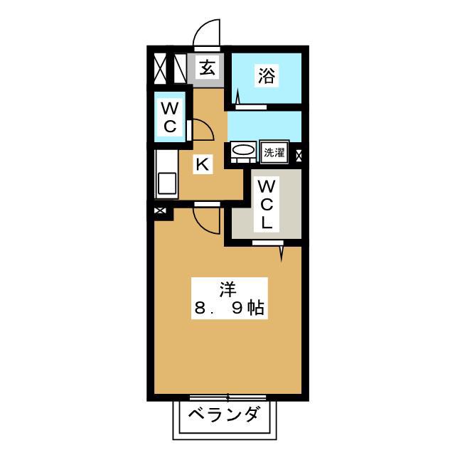 グランモアJII(1K/2階)の間取り写真