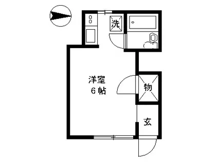 高砂コーポ(ワンルーム/1階)の間取り写真