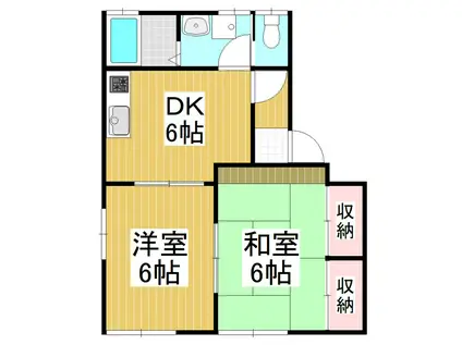 メゾンほたるの里(2DK/1階)の間取り写真