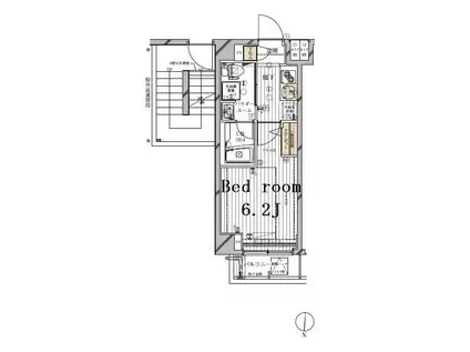 メインステージ多摩川III(1K/4階)の間取り写真
