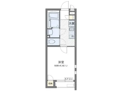 クレイノ杉山IV(1K/2階)の間取り写真