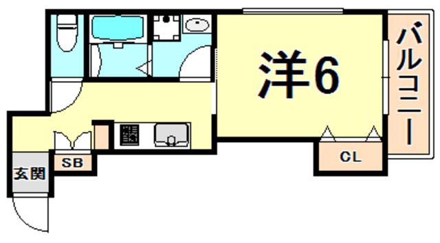 プレジール今津駅前(1K/3階)の間取り写真