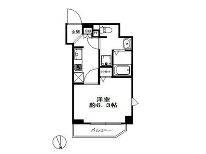 スワンズシティ南森町(1K/8階)の間取り写真