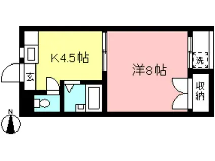 エクシード狛江(1K/2階)の間取り写真